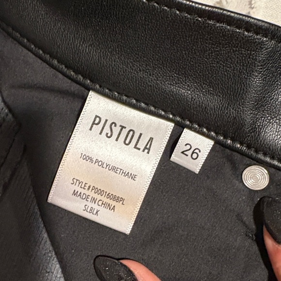 Pistola Charcoal Faux Leather Pants - Picture 2 of 2
